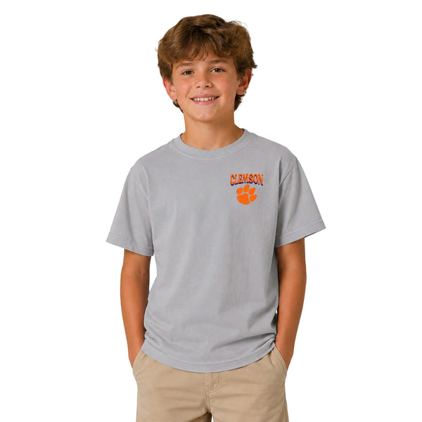 Clemson Youth Comfort Colors Tiger Stadium Tee - DK GREY