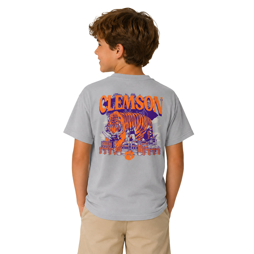 Clemson Youth Comfort Colors Tiger Stadium Tee