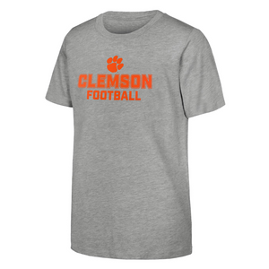 Clemson Youth Football Tee - LT GREY