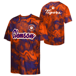 Clemson Youth Hand-Off Polyester Tee - ORANGE