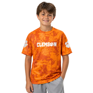 Clemson Youth Off-Side Camo Tee - ORANGE