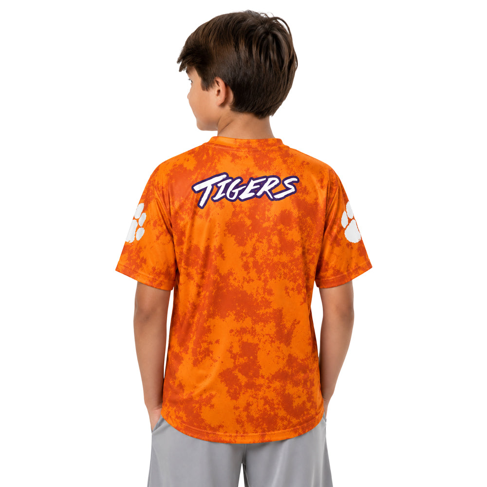 Clemson Youth Off-Side Camo Tee - ORANGE