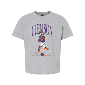 Clemson Youth Quarterback Tiger Tee - MD GREY
