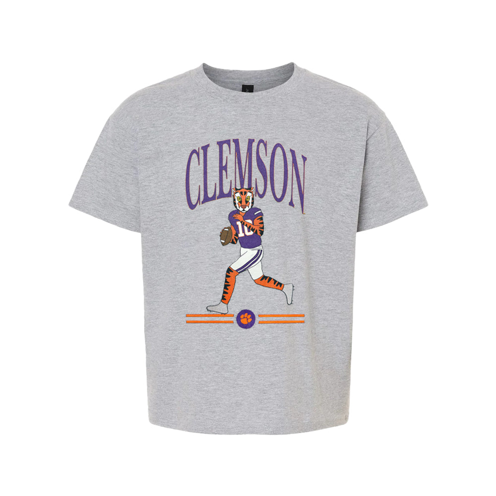 Clemson Youth Quarterback Tiger Tee - MD GREY
