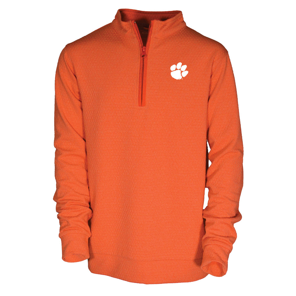 Clemson Youth Sterling Honeycomb Quarter Zip - ORANGE