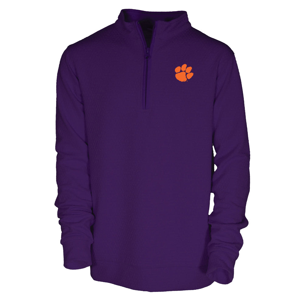 Clemson Youth Sterling Honeycomb Quarter Zip - PURPLE