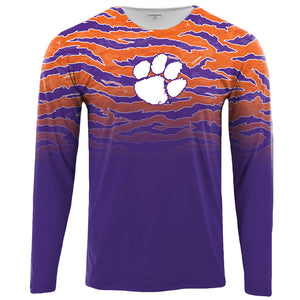 Clemson Youth Tigerflauge Long Sleeve Fade Tee - PURPLE