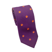Clemson Zig Zag Silk Woven Tie - PURPLE