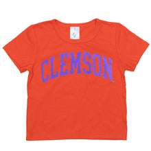 Clemson ZooZatz Girls Glitter Arch Tee - ORANGE