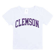 Clemson ZooZatz Girls Glitter Arch Tee - WHITE