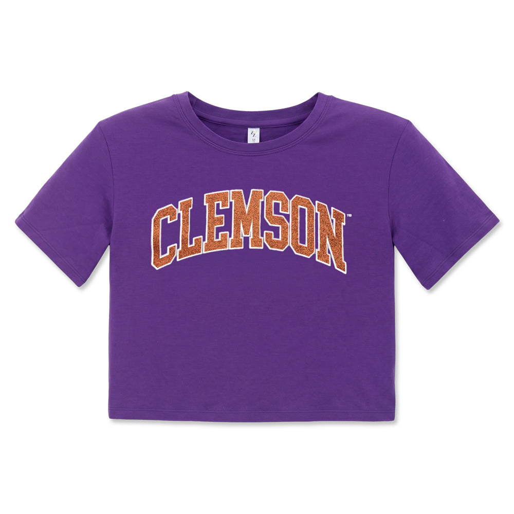 Clemson ZooZatz Girls Glitter Ballpark Tee