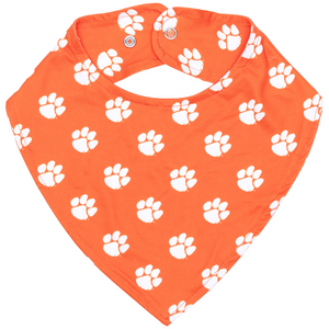 Clemson ZooZatz Paws All Over Baby Bib - ORANGE