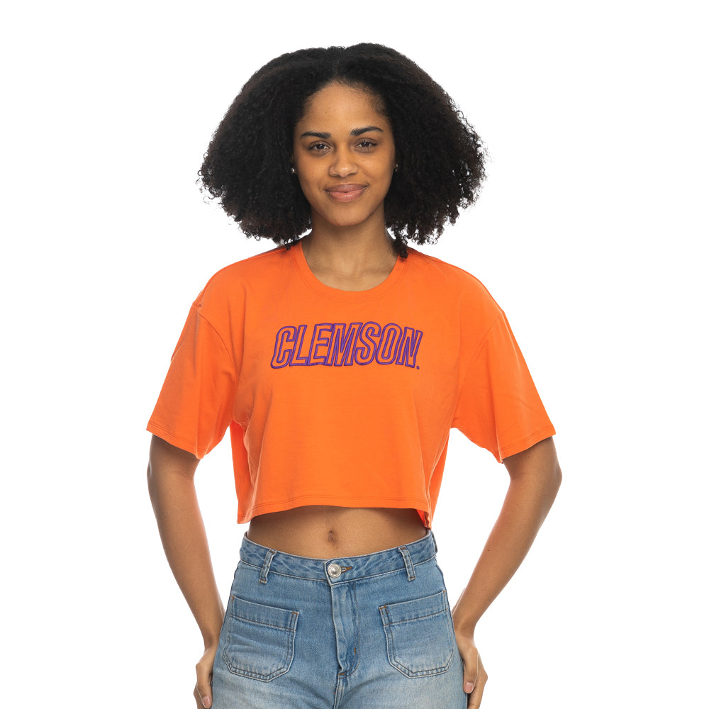Clemson ZooZatz Women's Boxy Crop Tee - ORANGE