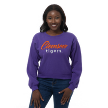 Clemson ZooZatz Women’s Cropped Crewneck Sweatshirt - PURPLE