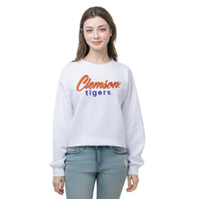 Clemson ZooZatz Women’s Cropped Crewneck Sweatshirt - WHITE