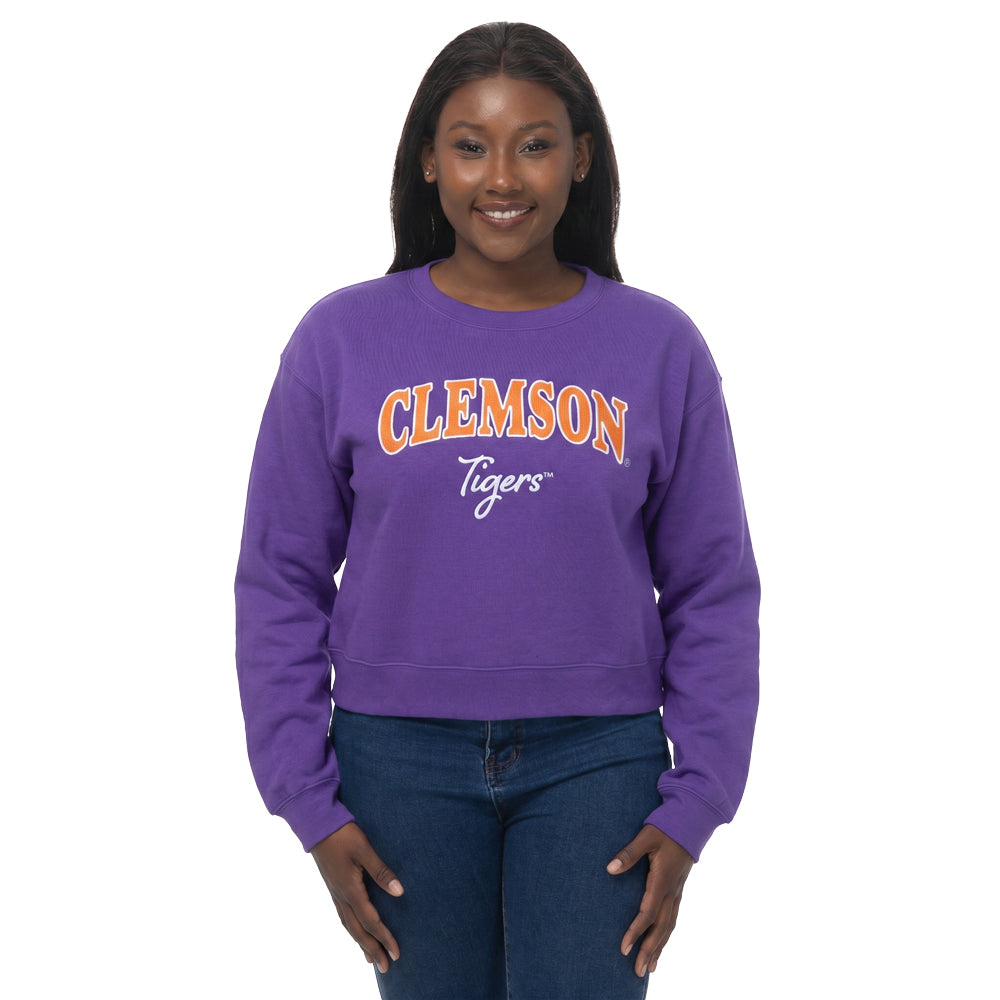 Clemson ZooZatz Women's Cropped Crewneck Sweatshirt