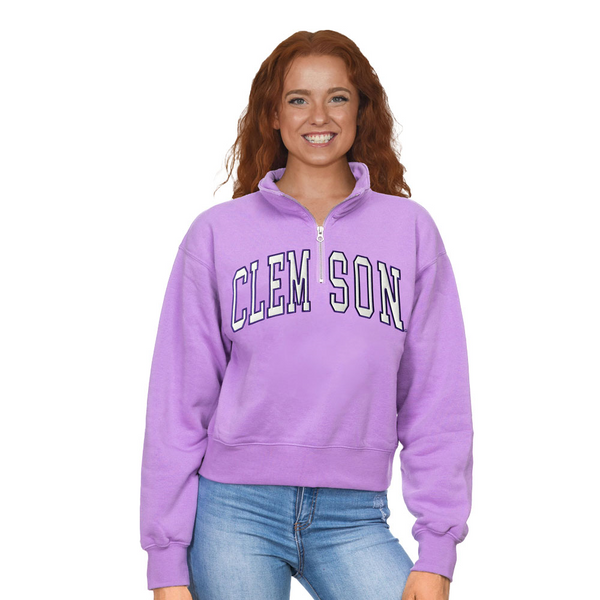 Clemson ZooZatz Women's Cropped Quarter Zip Clemson ZooZatz Women's Cropped Quarter Zip