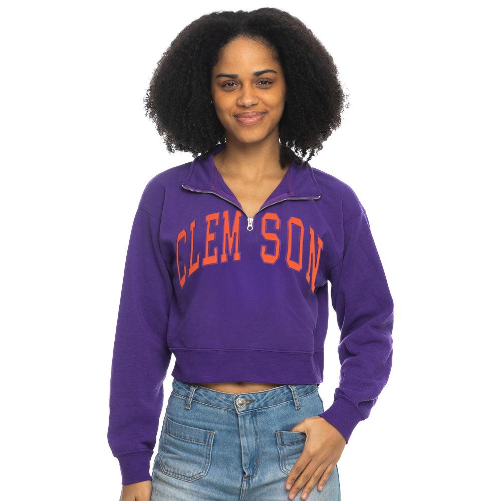 トップス zuzulemon Clemson ZooZatz Women's Cropped Quarter Zip