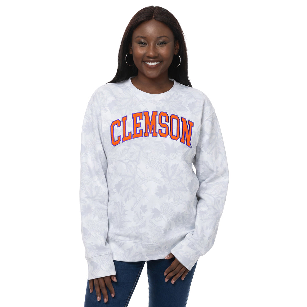Clemson ZooZatz Women's Earth Camo Crewneck