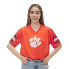 Clemson ZooZatz Women's Field Goal Mesh V-Neck Top - ORANGE