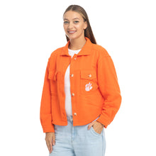 Clemson ZooZatz Women's Fleece Shacket - ORANGE
