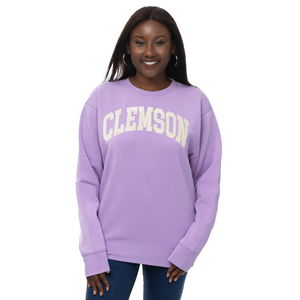 Clemson ZooZatz Women's Sport Crew Sweatshirt - LT PURPLE