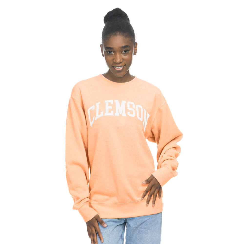 Clemson ZooZatz Women's Sport Crew Sweatshirt - LT ORANGE