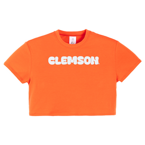 Clemson ZooZatz Youth Puff Cropped Tee - ORANGE