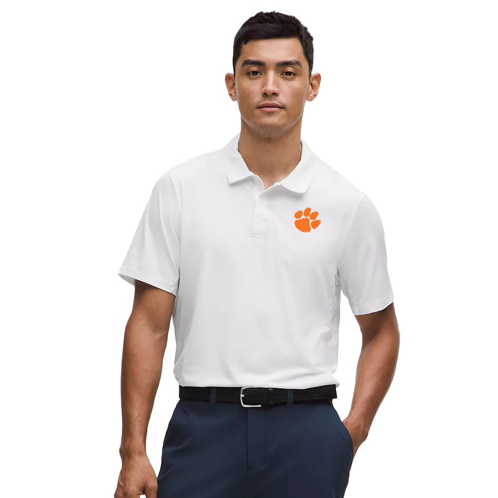 Clemson lululemon Bright White Evolution Polo