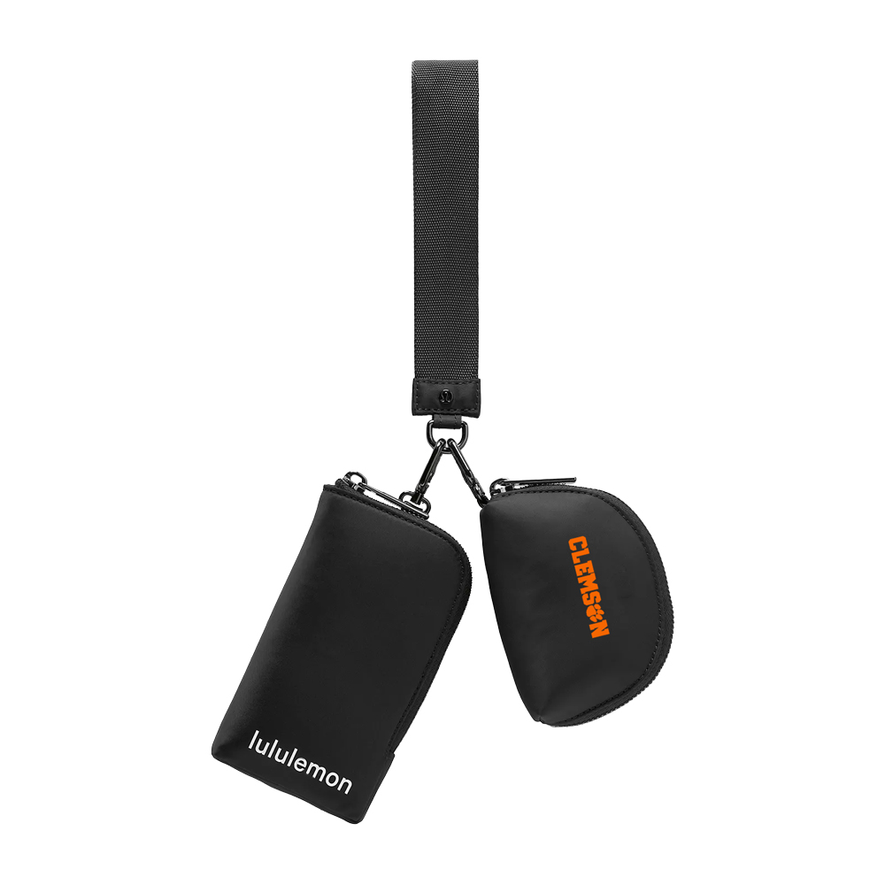 Clemson lululemon Dual Pouch Wristlet Wallet - BLACK