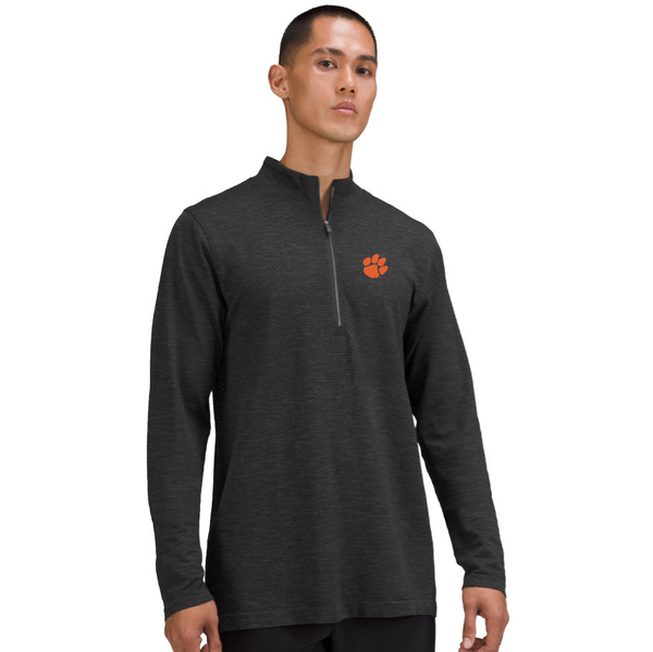 Clemson lululemon Metal Vent Tech Midweight Half Zip - DK GREY