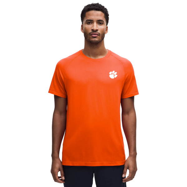 Clemson lululemon Metal Vent Tech Silicone Paw Short Sleeve Shirt - ORANGE