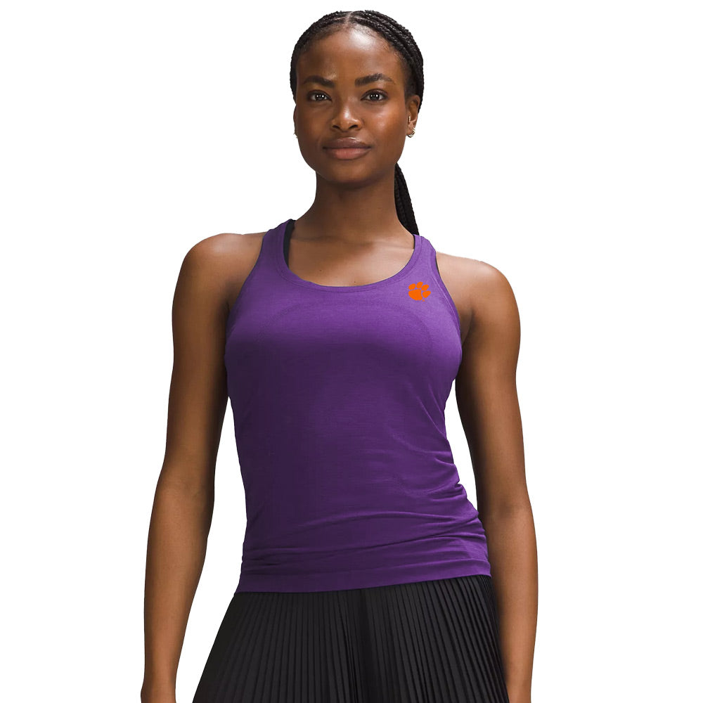Clemson lululemon Women's Curvy Swiftly Tech Racerback Tank Top 2.0 - PURPLE