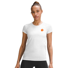 Clemson lululemon Women's Curvy Swiftly Tech Short Sleeve Shirt 2.0 - WHITE