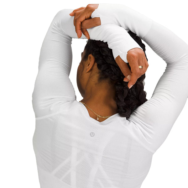 Clemson lululemon Women's Curvy White Swiftly Tech Long Sleeve Shirt 2.0 - WHITE