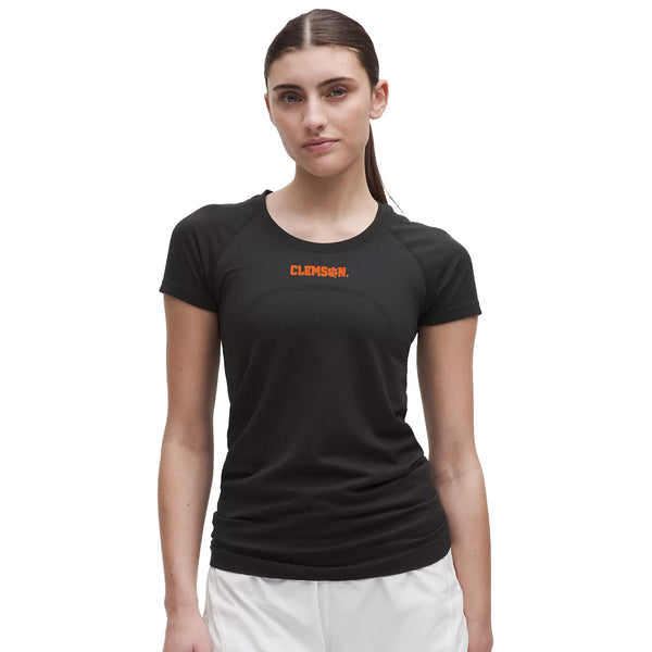 Clemson lululemon Women's Paw Hammer Swiftly Tech Short Sleeve Shirt 2.0 - BLACK
