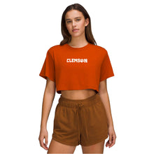 Clemson lululemon Women's Paw Hammer All Yours Organic Cotton Cropped T-Shirt - ORANGE