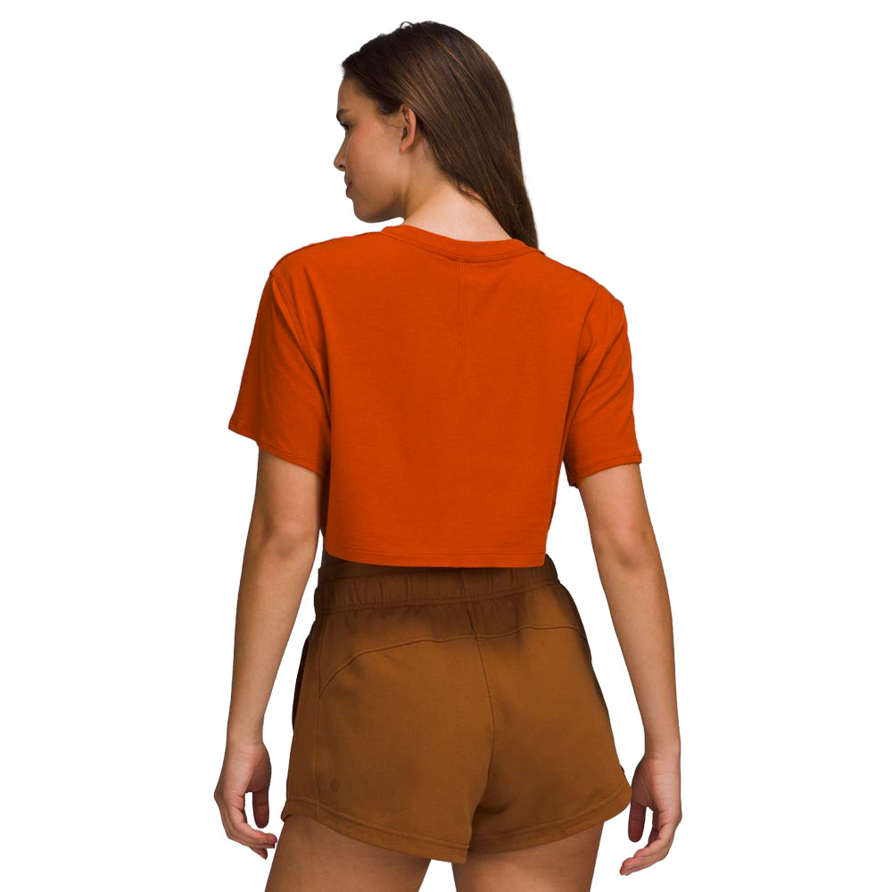 Clemson lululemon Women's Paw Hammer All Yours Organic Cotton Cropped T-Shirt - ORANGE