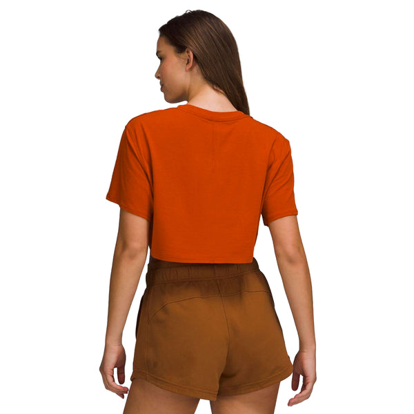 Clemson lululemon Women's Paw Hammer All Yours Organic Cotton Cropped T-Shirt - ORANGE