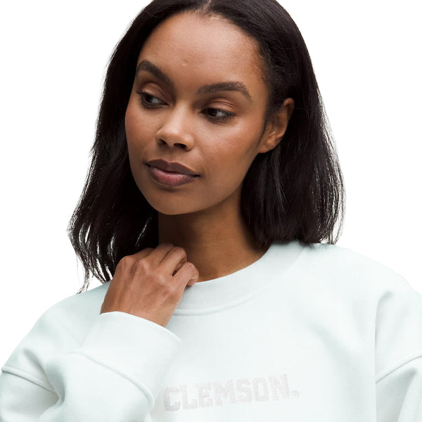 Clemson lululemon Women's Paw Hammer Steady State Oversized Tonal Crew - LT BLUE