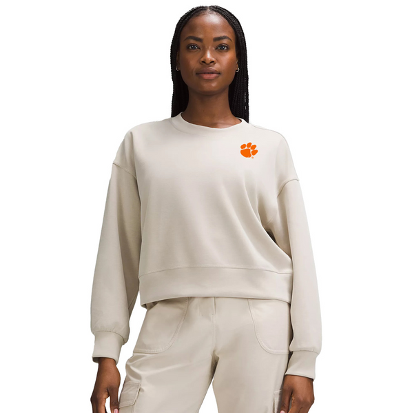Clemson lululemon Women's Perfectly Oversized Softstreme Cropped Sweatshirt - STONE
