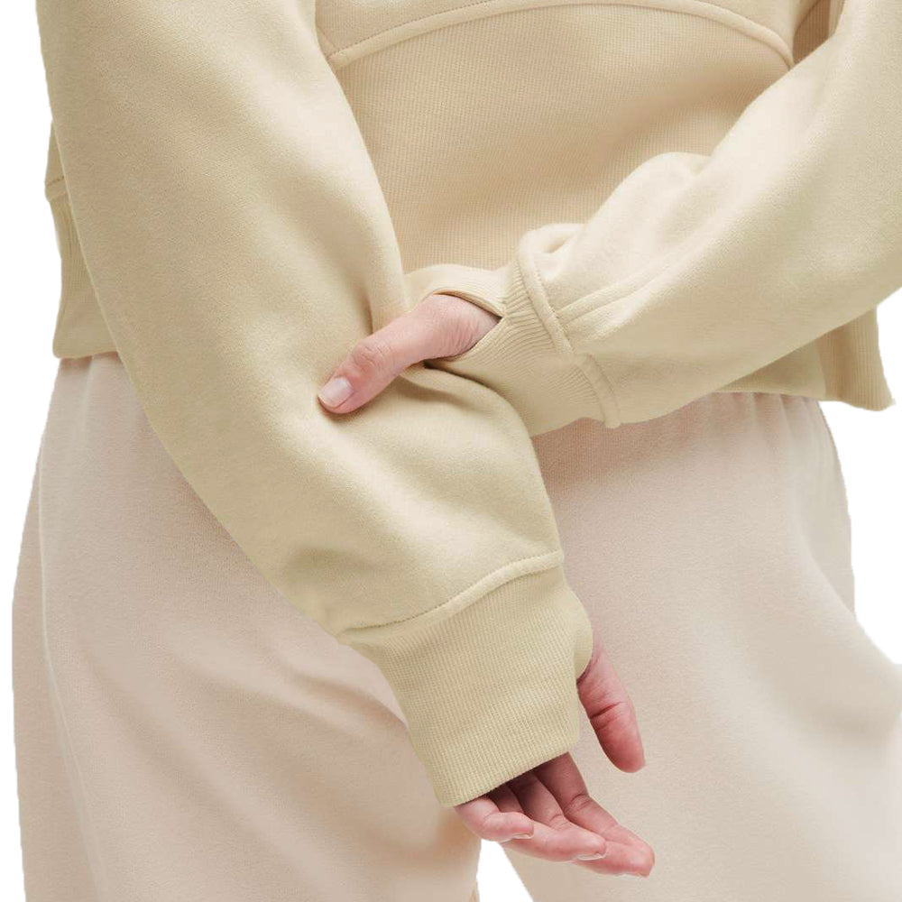 Clemson lululemon Women's Scuba Funnel Neck Gold Zipper Half Zip - IVORY