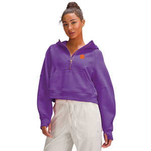 Clemson lululemon Women's Scuba Oversized Gold Half-Zip Hoodie - PURPLE