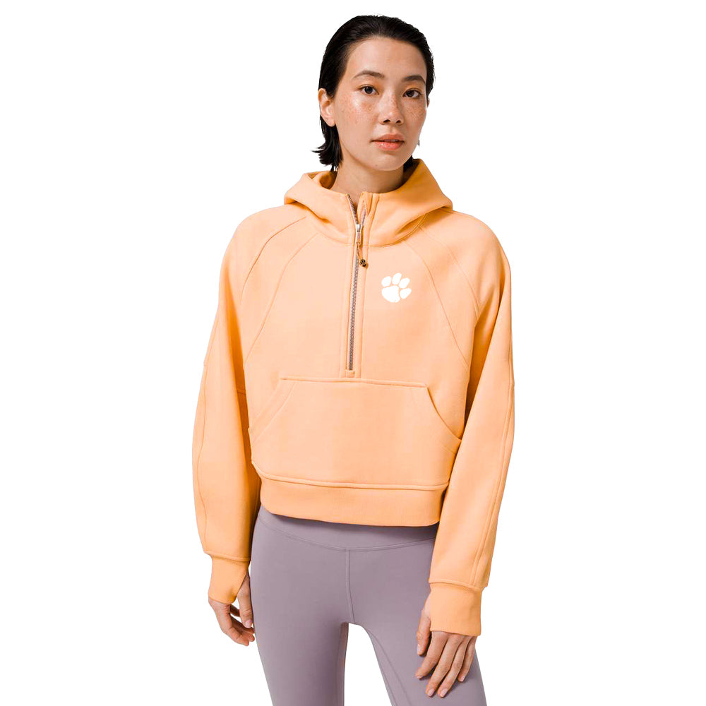 Clemson lululemon Women's Scuba Oversized Half-Zip Hoodie - LT ORANGE
