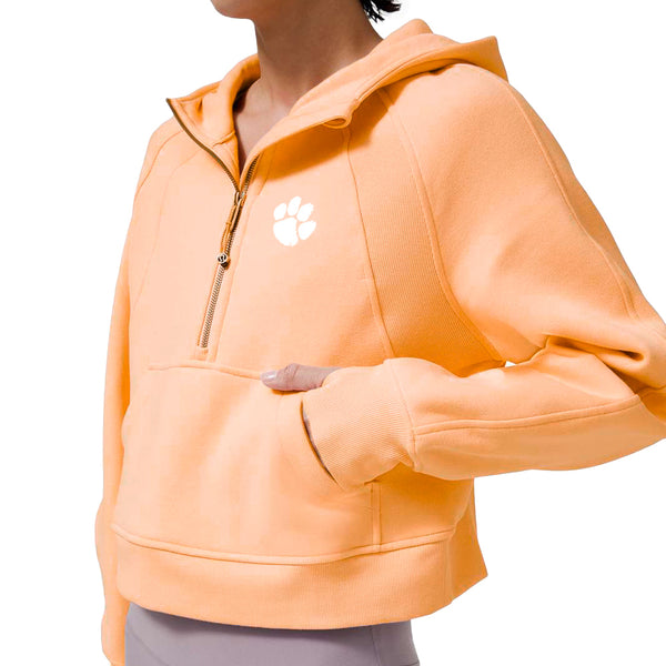Clemson lululemon Women's Scuba Oversized Half-Zip Hoodie - LT ORANGE