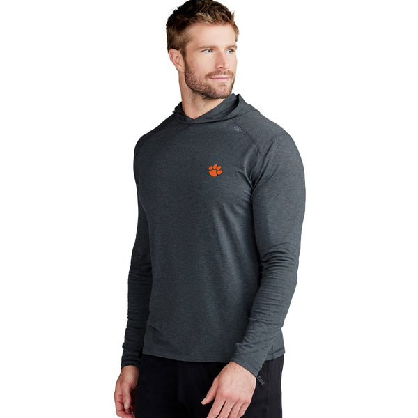 Clemson tasc Carrollton Lightweight Hoodie Tee - DK GREY