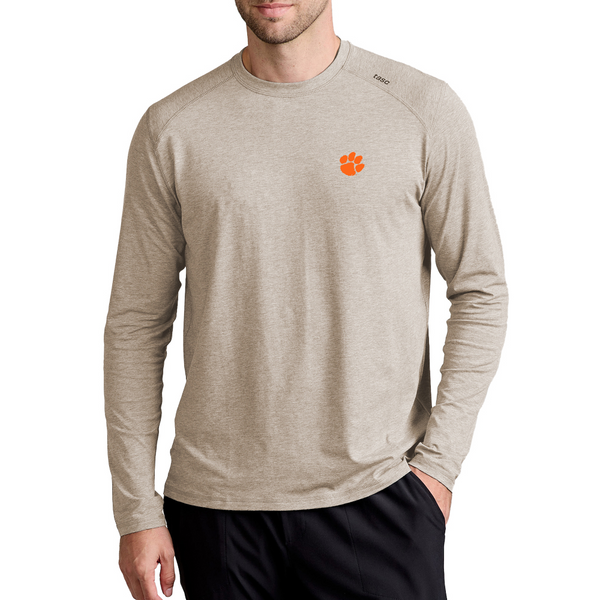 Clemson tasc Carrollton Long Sleeve Heather Tee - LT GREY