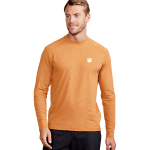 Clemson tasc Carrollton Long Sleeve Heather Tee - TERRACOTTA