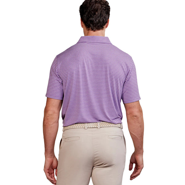 Clemson tasc Cloud Brookline Stripe Polo  - PURPLE