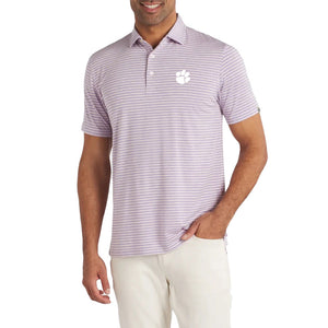 Clemson tasc Cloud Brookline Stripe Polo 